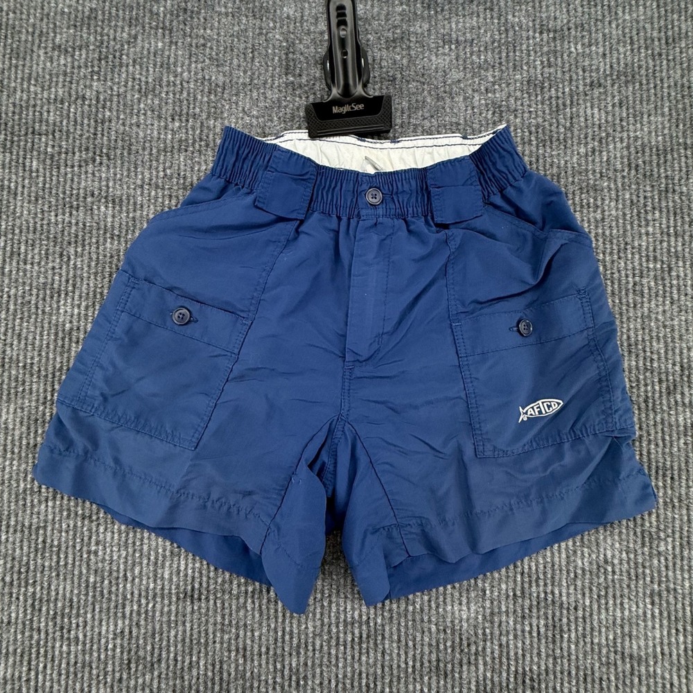 AFTCO Fishing Shorts Youth 26 Blue Excellent Nylon Cargo Utility M01